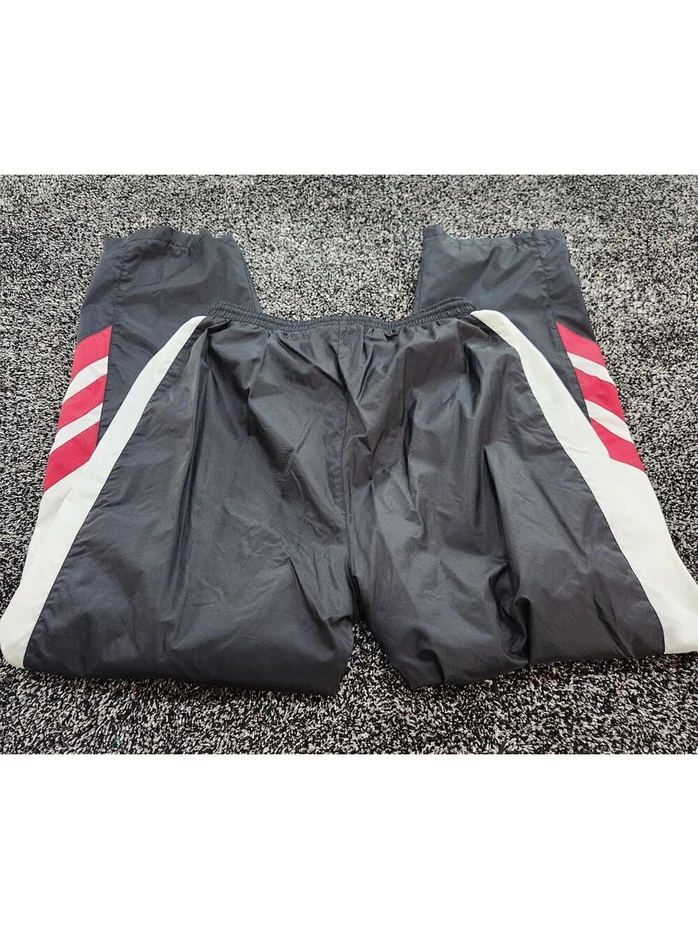 Vintage Adidas Track Pants Men XLT Black Red White Flag Tag 90s Y2K Soccer
